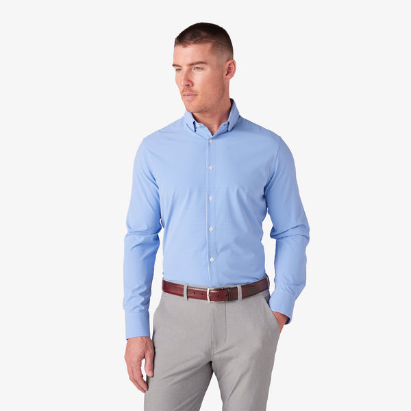 Men's Mizzen + Main | Leeward Trim Long Sleeve | Cobalt Stratford Check