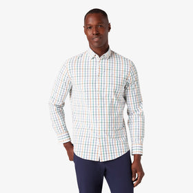 Men's Mizzen & Main | Leeward Trim Long Sleeve | White Casita Plaid