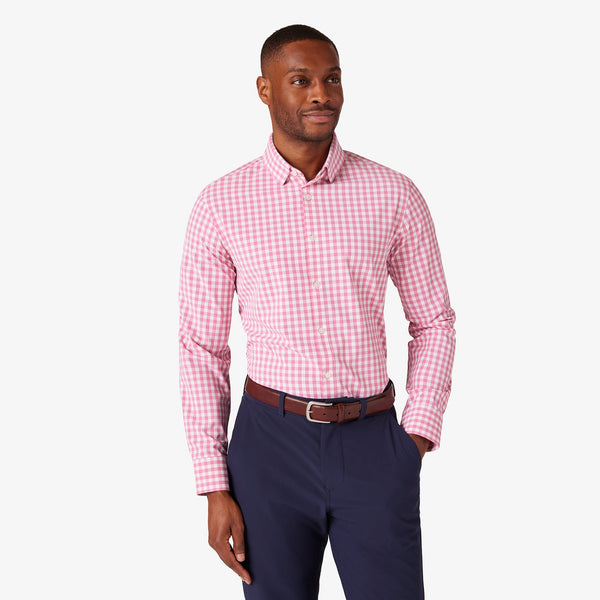 Men's Mizzen + Main | Leeward Trim Long Sleeve | Rose Madison Check