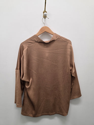 Women's Joseph Ribkoff | Style 263141 Satin V-Neck Top | Camel