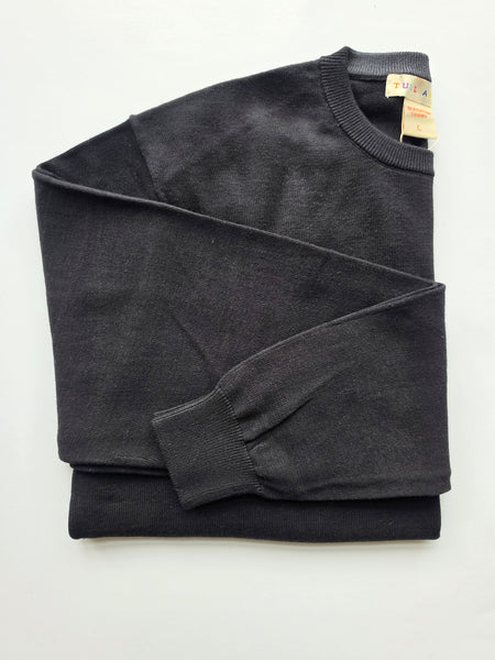 Men's Tulliano | Silk Cotton Knitwear Crew-Neck Sweater | Black