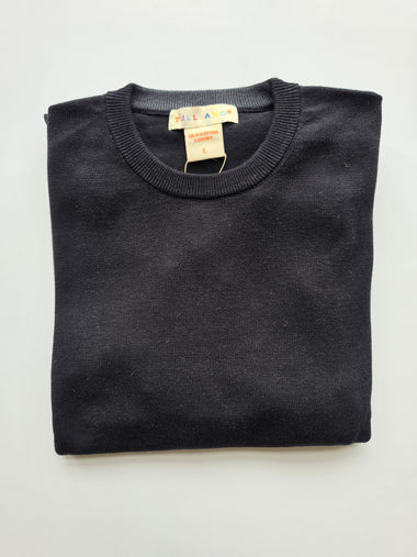 Men's Tulliano | Silk Cotton Knitwear Crew-Neck Sweater | Black