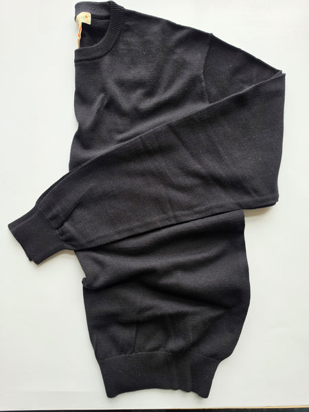 Men's Tulliano | Silk Cotton Knitwear Crew-Neck Sweater | Black