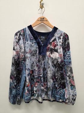 Women's French Dressing | Long Sleeve Top | Indigo Gallery