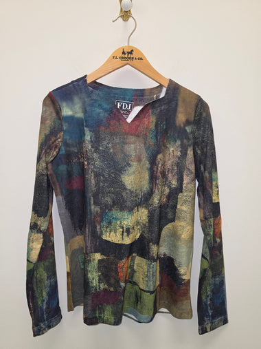 Women's French Dressing | Long Sleeve Notch Neck Top | Farmland