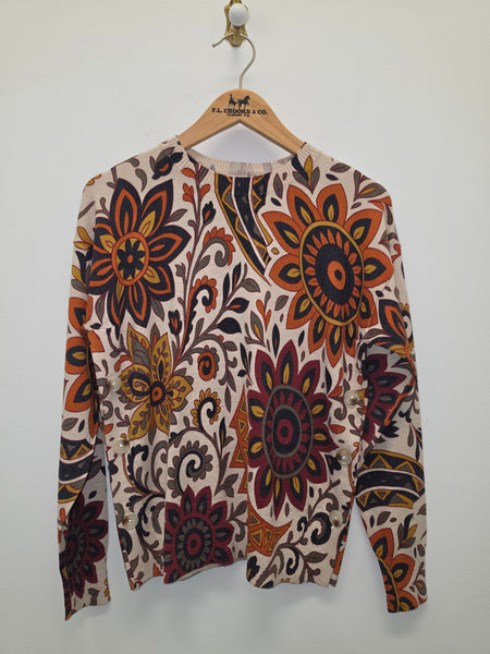 Women's Charlie B | Drop Shoulder Crew Neck Printed Sweater with Side Buttons | Rio