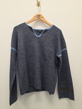 Women's Charlie B | Embroidered Sweater | Heather Denim