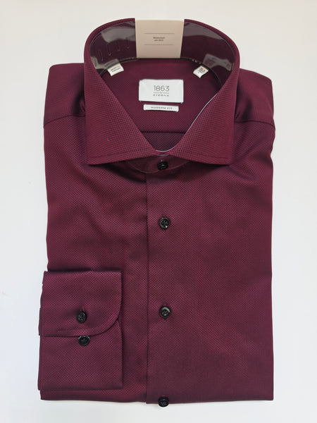 Men's Eterna | Modern Fit Dobby Dress Shirt | Dark Red
