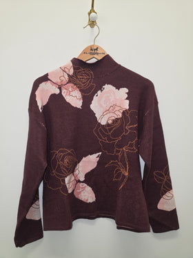 Women's French Dressing | Long Sleeve Mock Neck Sweater | Rose Fig