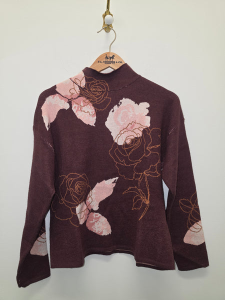 Women's French Dressing | Long Sleeve Mock Neck Sweater | Rose Fig