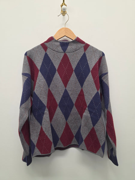 Women's French Dressing | Long Sleeve Mock Neck Sweater | Argyle