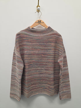 Women's French Dressing | Funnel Boat Neck Sweater | Multi Space Dye