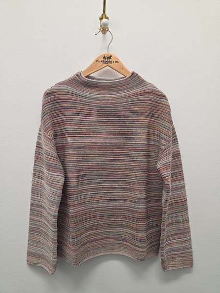 Women's French Dressing | Funnel Boat Neck Sweater | Multi Space Dye