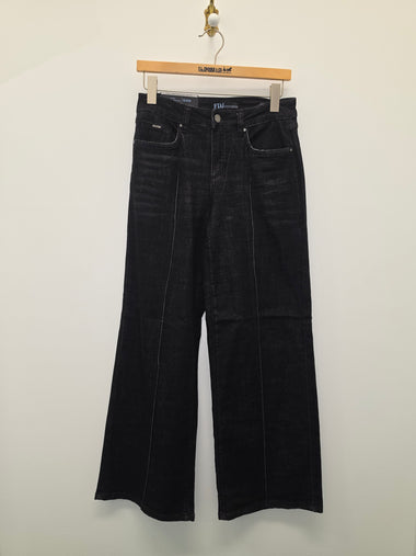 Women's French Dressing | Olivia Pintuck Wide Leg Denim | Deep Black