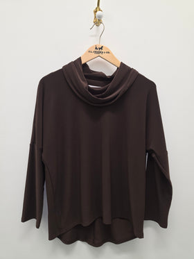 Women's Compli K | Cowl Neck Pullover Top | Chocolate