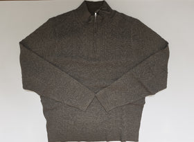 Men's Lenor Romano | Sanded Twist Cable Zip Mock Sweater | Leaf