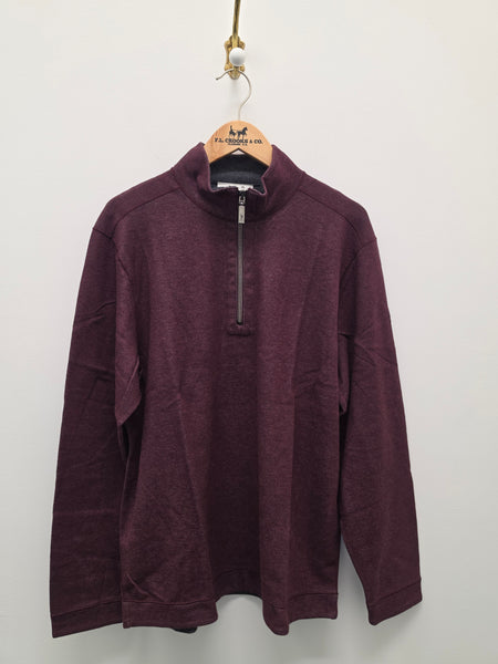 Men's Tommy Bahama | Flipview Half Zip Reversible Sweatshirt | Black Cherry