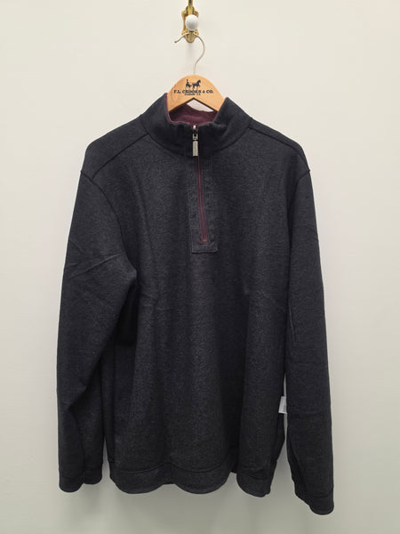 Men's Tommy Bahama | Flipview Half Zip Reversible Sweatshirt | Black Cherry