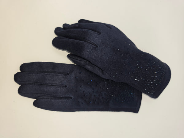 Women's iScarf | Driving Glove | Navy with Rhinestones