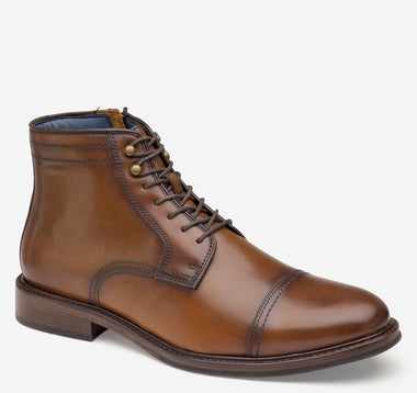 Men's Johnston & Murphy | XC Flex™ Raleigh Cap Toe Zip Boot | Tan Full Grain Front