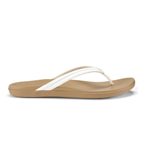 Women's OluKai | Ho‘ōpio Maluā Sandal | Bright White/Warm Sand
