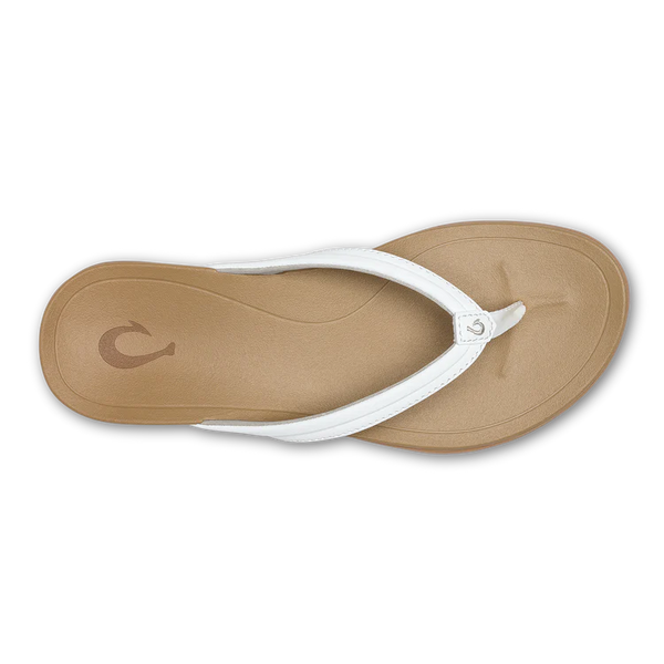 Women's OluKai | Ho‘ōpio Maluā Sandal | Bright White/Warm Sand