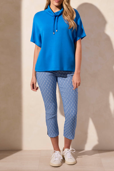 Women's Tribal | Funnel Neck Top with Drawcord | Riviera (Blue)