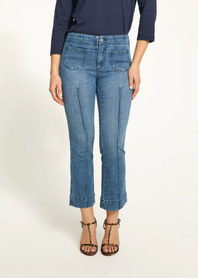 Women's French Dressing | Olivia Boot Crop Denim | Medium Blue Wash