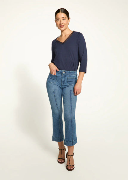 Women's French Dressing | Olivia Boot Crop Denim | Medium Blue Wash