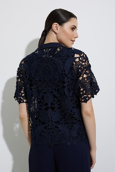 Women's Joseph Ribkoff | Lace Crochet Blouse | Midnight Blue