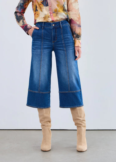 Women's French Dressing | Olivia Wide Leg Gaucho Denim | Dark Wash