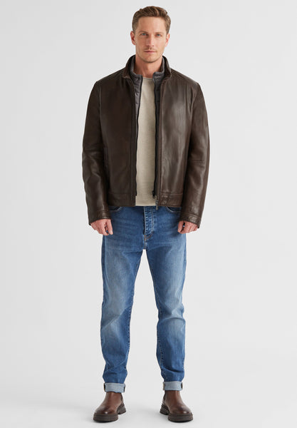 Men's Milestone | Leather Jacket BARNEY | Brown