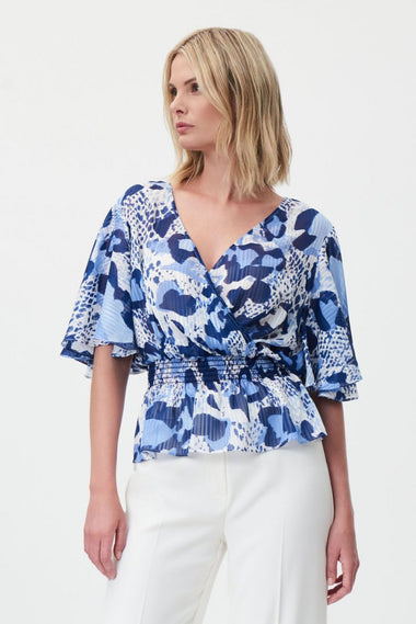 Women's Joseph Ribkoff | Butterfly Sleeve Top | Blue Vanilla