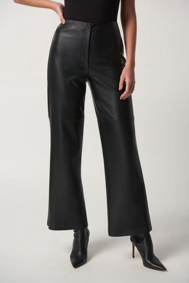 Women's Joseph Ribkoff | Faux Leather Wide Leg Pant | Black
