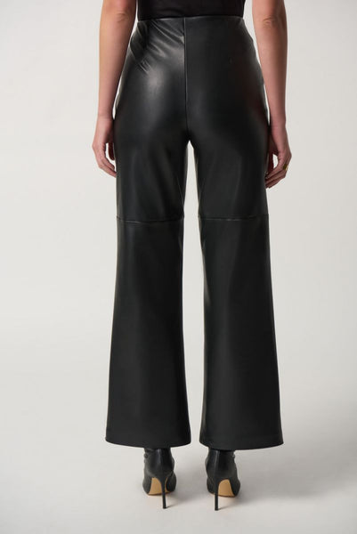 Women's Joseph Ribkoff | Faux Leather Wide Leg Pant | Black