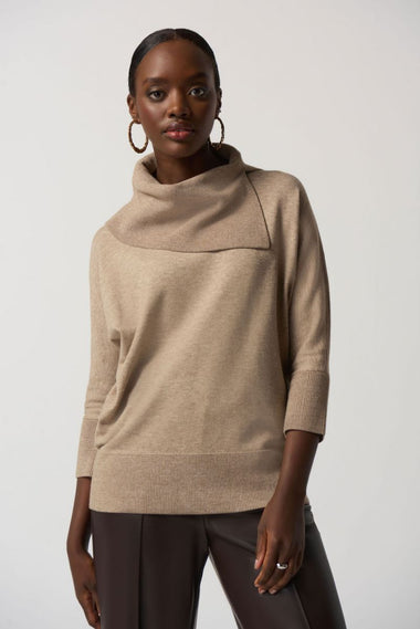 Women's Joseph Ribkoff | Asymmetrical Soft Knit Sweater | Latte Melange