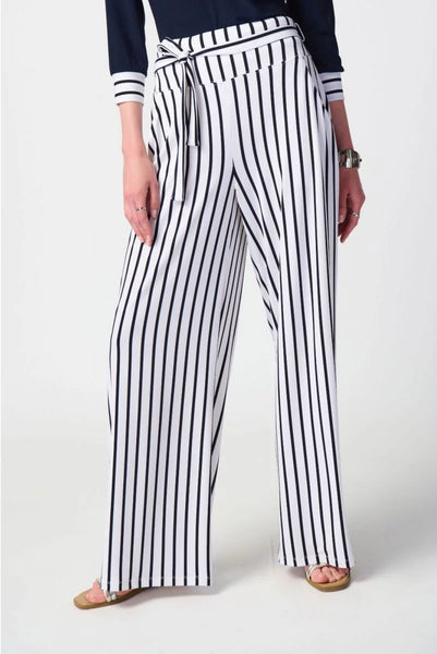 Women's Joseph Ribkoff | Striped Flowing Wide Leg Pants | Blue