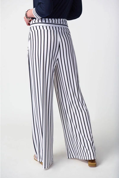 Women's Joseph Ribkoff | Striped Flowing Wide Leg Pants | Blue
