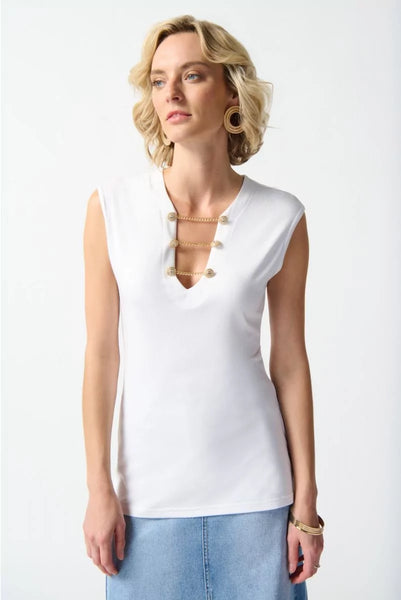 Women's Joseph Ribkoff | Bamboo Jersey Fitted Top | Vanilla