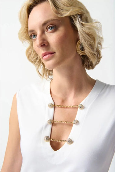 Women's Joseph Ribkoff | Bamboo Jersey Fitted Top | Vanilla