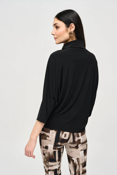 Women's Joseph Ribkoff | Silky Knit Turtleneck Boxy Top | Black