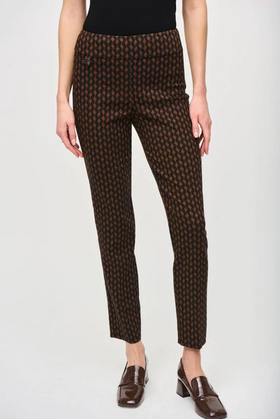 Women's Joseph Ribkoff | Abstract Print Slim Fit Pant | Rust