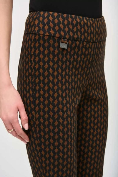 Women's Joseph Ribkoff | Abstract Print Slim Fit Pant | Rust