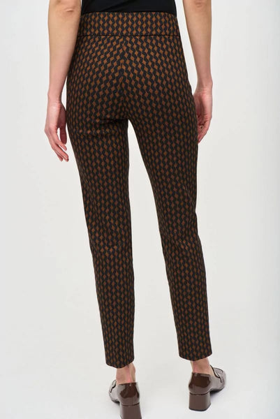 Women's Joseph Ribkoff | Abstract Print Slim Fit Pant | Rust