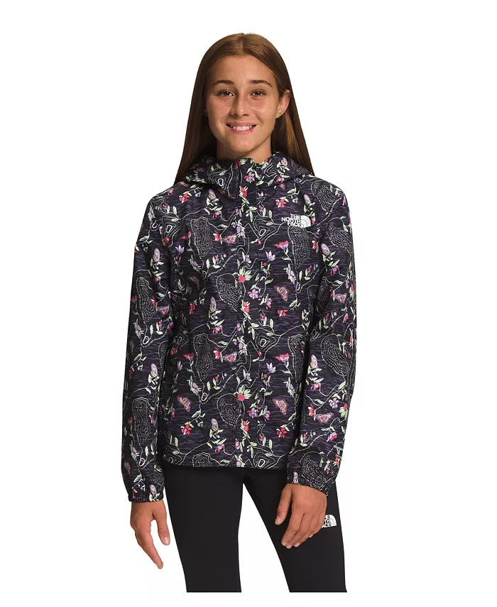 Girls The North Face Antora Rain Jacket Black IWD Print