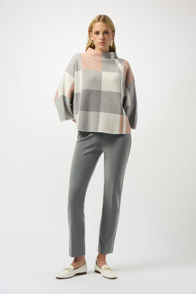 Women's Joseph Ribkoff | Plaid Jacquard Sweater Knit Top | Rose