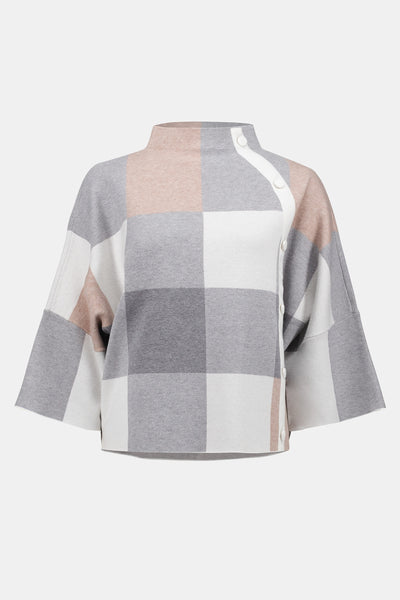 Women's Joseph Ribkoff | Plaid Jacquard Sweater Knit Top | Rose