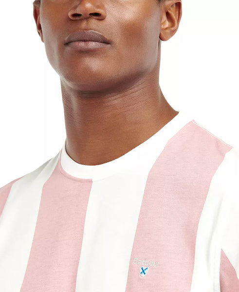 Men's Barbour | Osborne Stripe Short-Sleeve T-Shirt | Pink Salt
