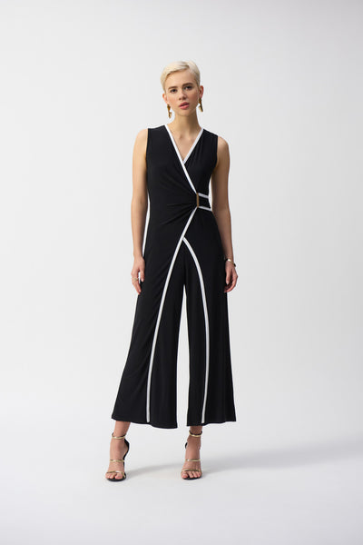 Women's Joseph Ribkoff |Sleeveless Culotte Jumpsuit |Black and Vanilla