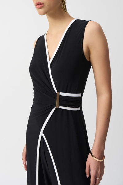 Women's Joseph Ribkoff |Sleeveless Culotte Jumpsuit |Black and Vanilla